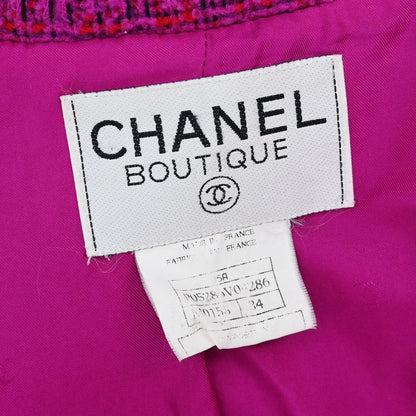 Chanel 1995 Single Breasted Tweed Jacket Pink #34