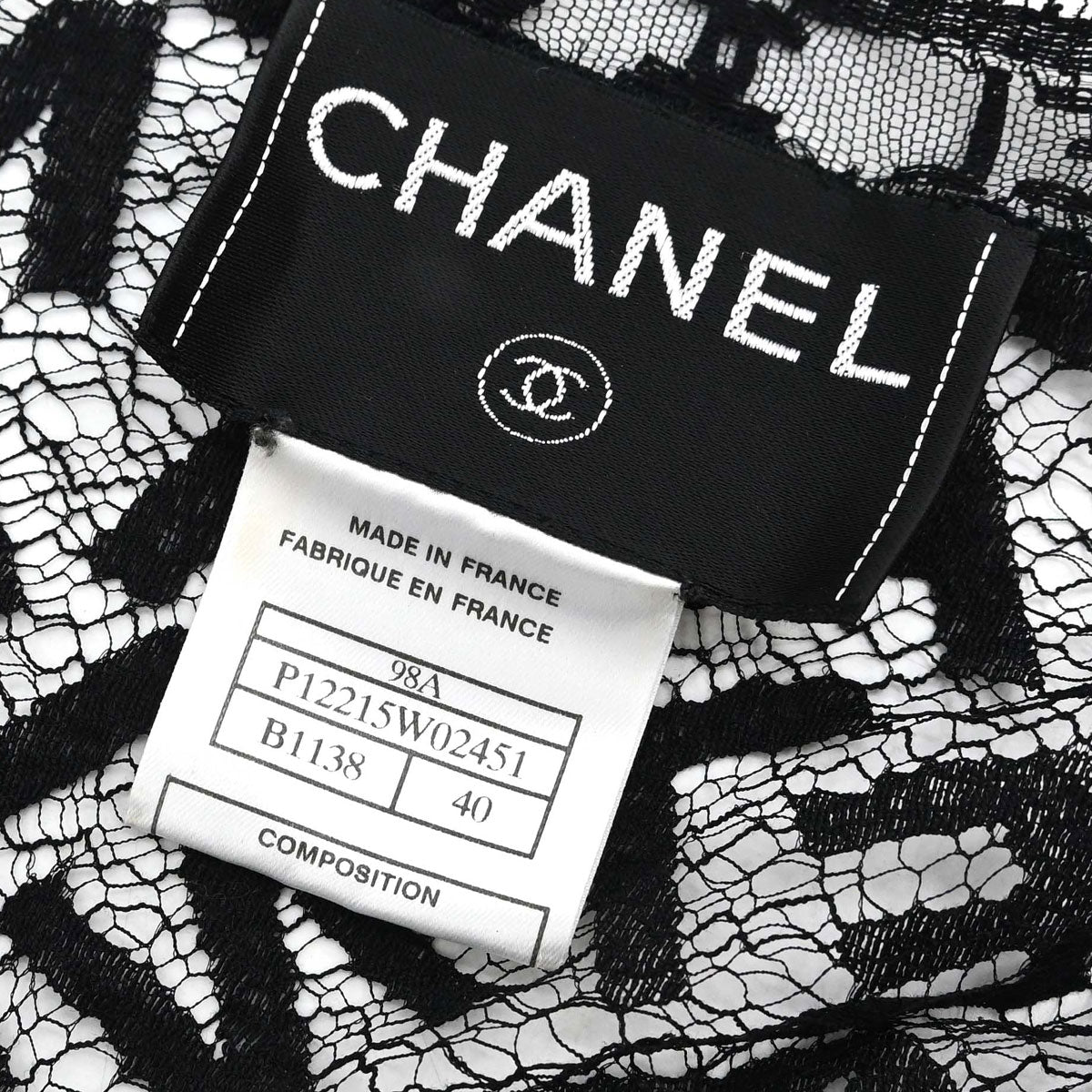 Chanel 1998 Lace Cardigan Black #40