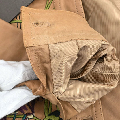 Gucci Genuine Leather Embroidery Jacket Brown #38