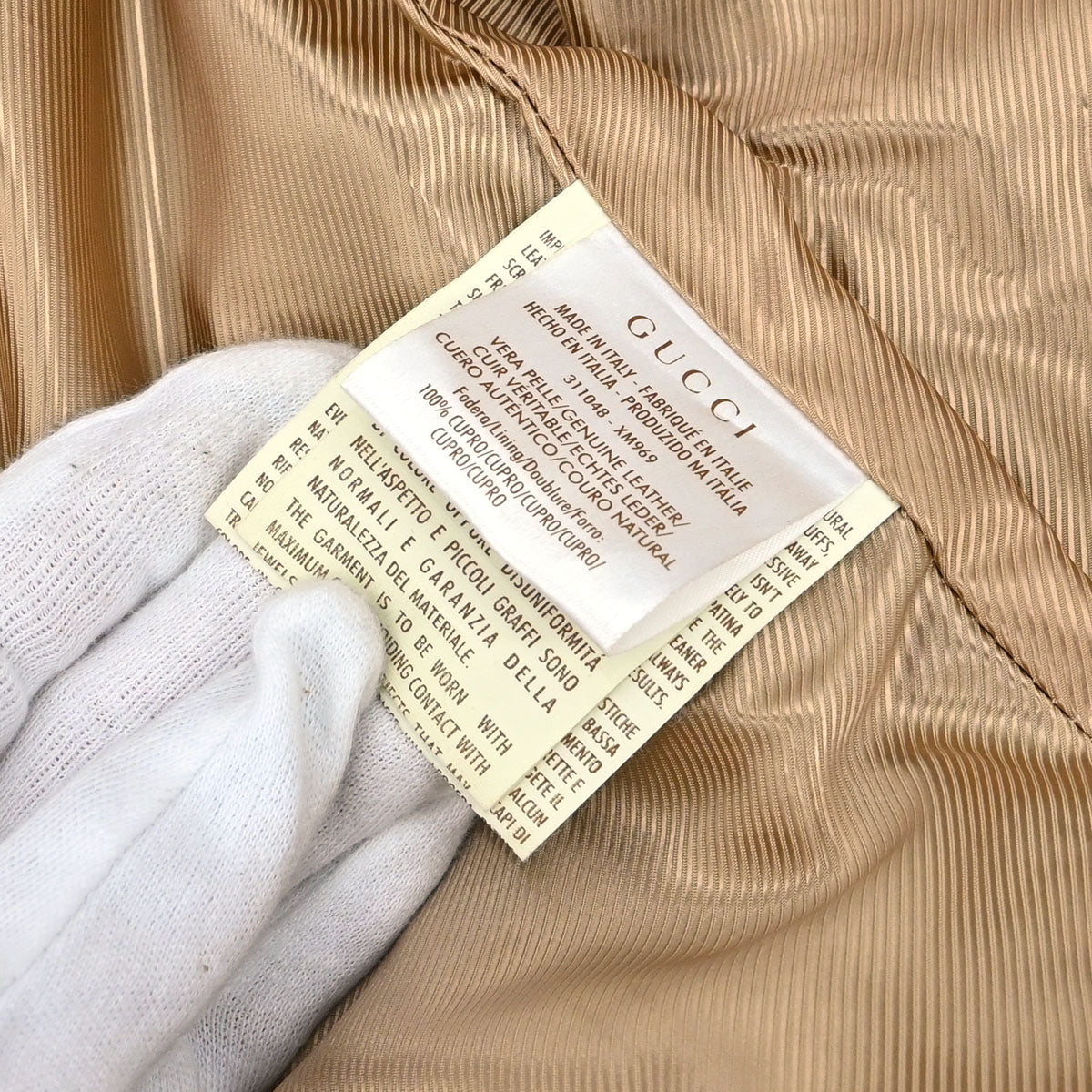 Gucci Genuine Leather Embroidery Jacket Brown #38