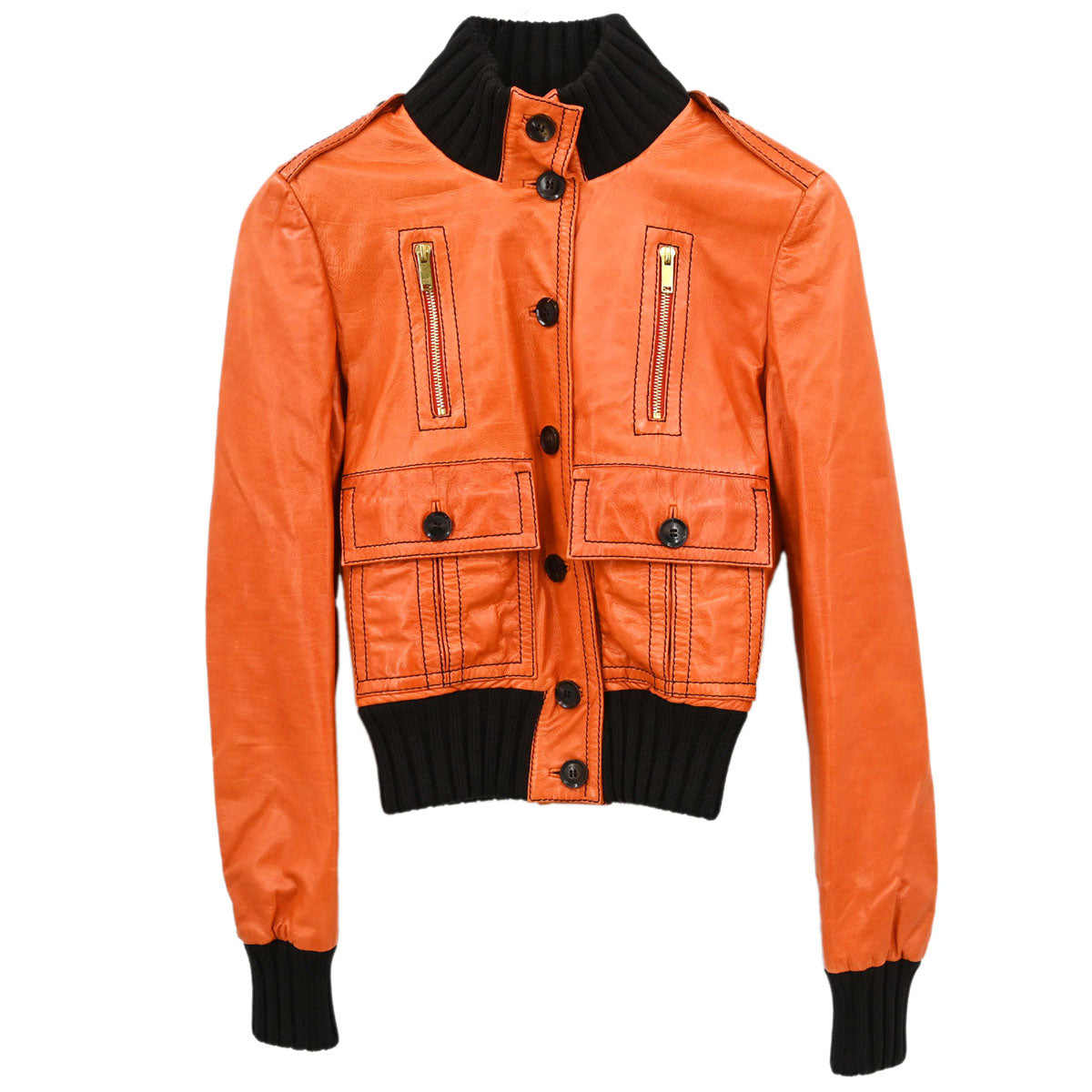 Gucci 2000s Leather Madonna Bomber Jacket #36
