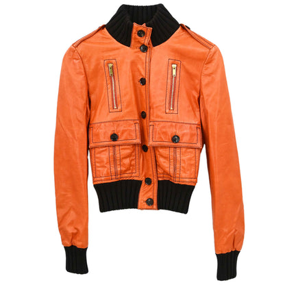 Gucci 2000s Leather Madonna Bomber Jacket #36