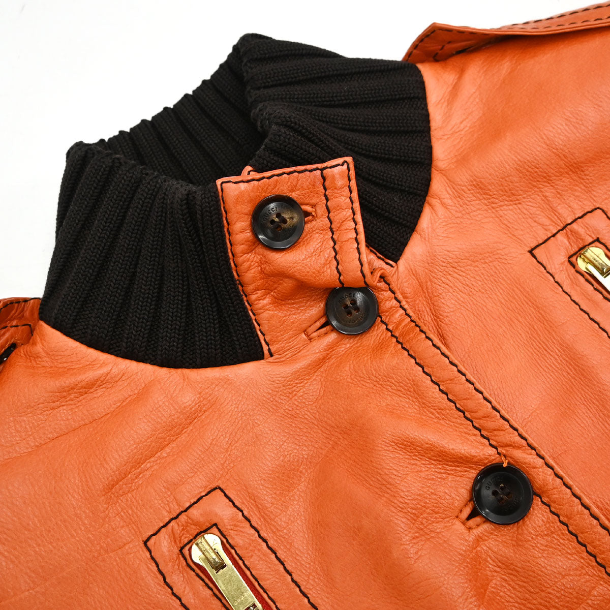 Gucci 2000s Leather Madonna Bomber Jacket #36