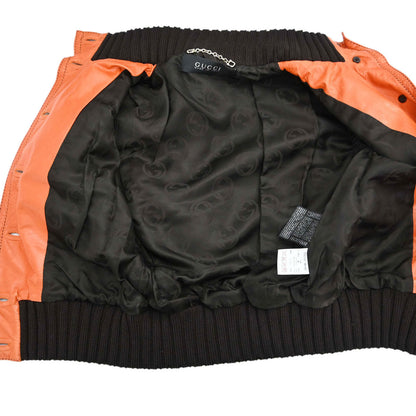 Gucci 2000s Leather Madonna Bomber Jacket #36