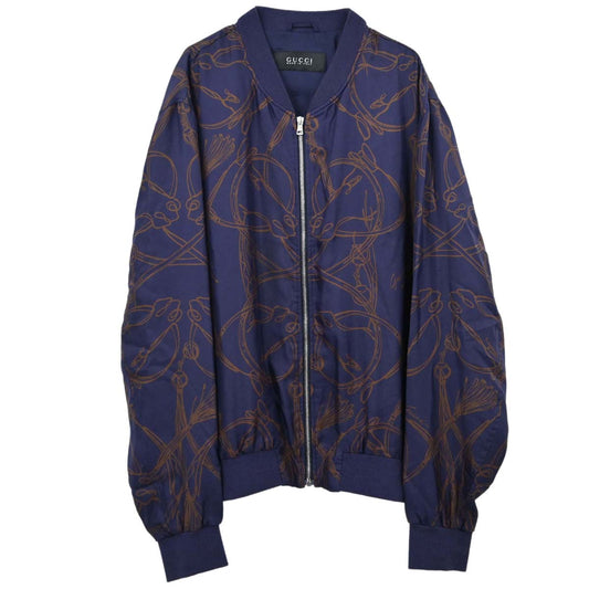 Gucci 2013 Zip Up Silk Jacket Navy #58