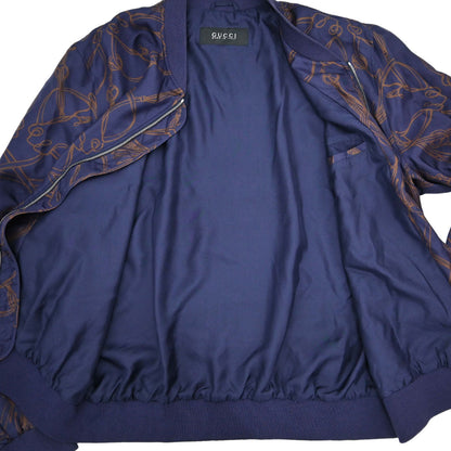Gucci 2013 Zip Up Silk Jacket Navy #58