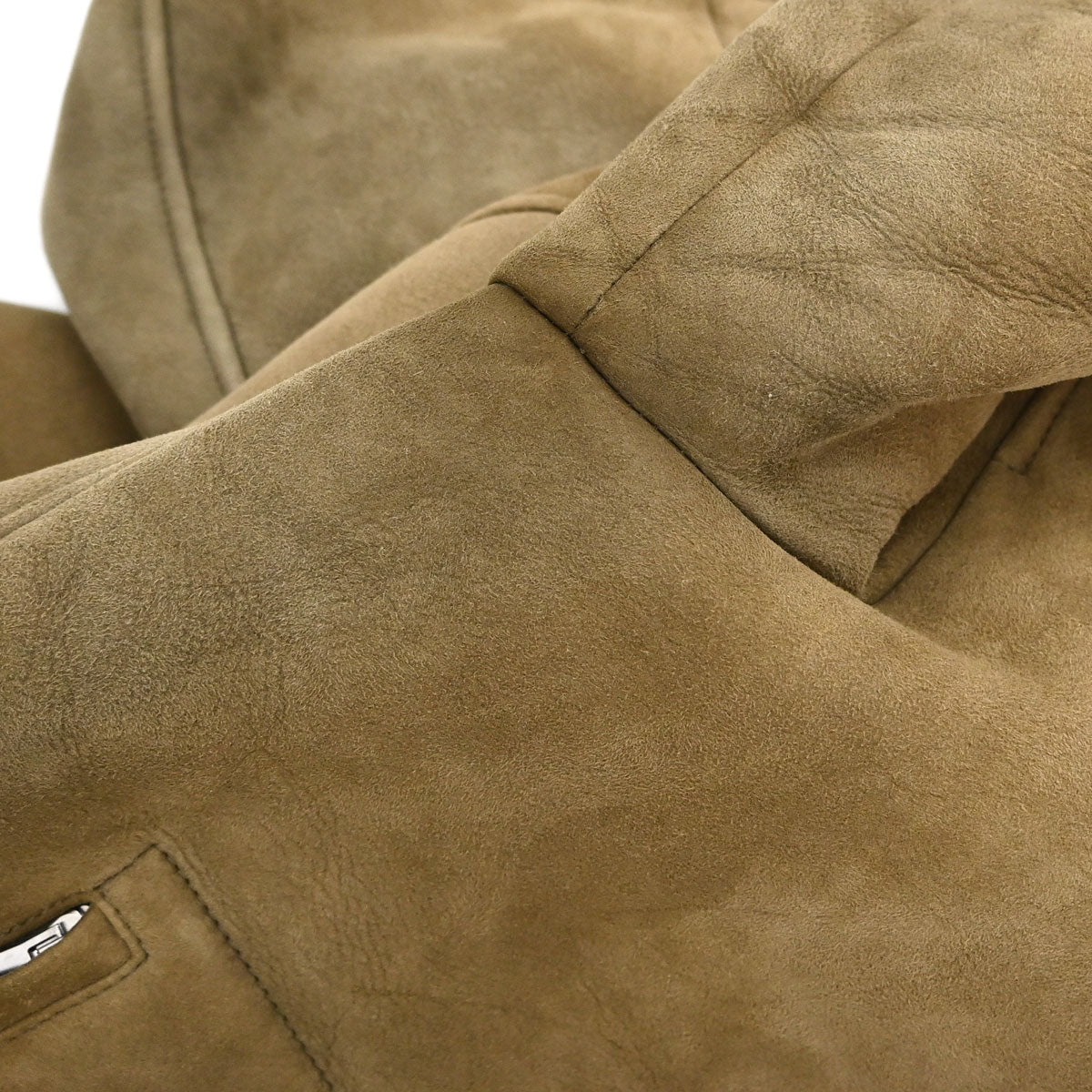 Gucci Mouton Hooded Zip Up Jacket Lambskin Brown #48