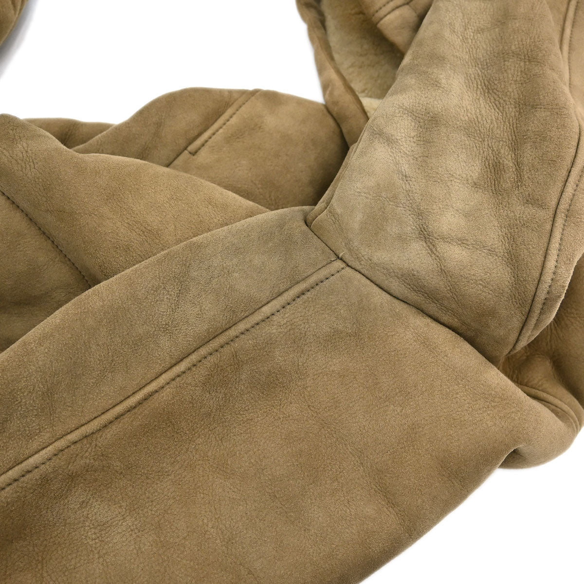 Gucci Mouton Hooded Zip Up Jacket Lambskin Brown #48