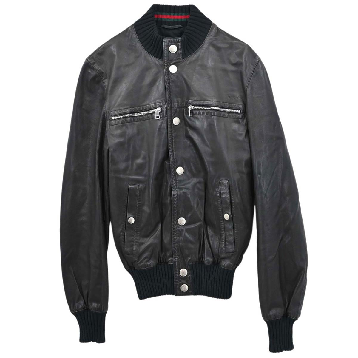Gucci Calf Leather Jacket Black #44