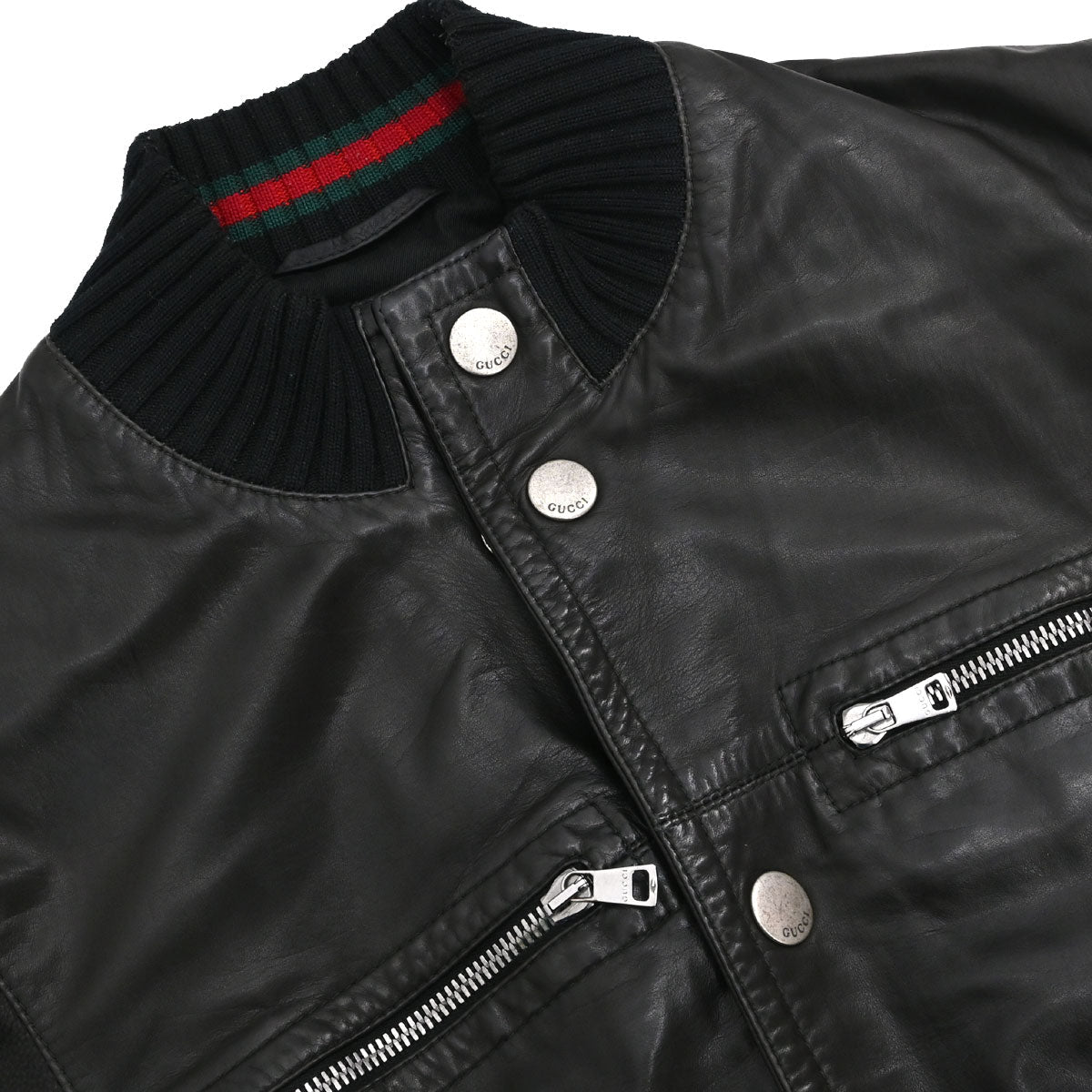 Gucci Calf Leather Jacket Black #44