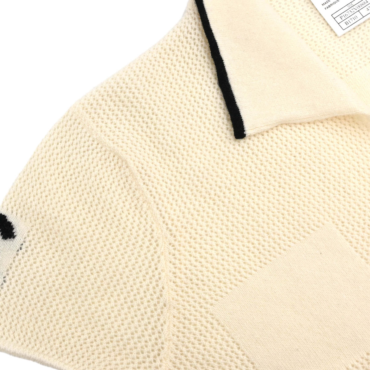 Chanel 2001 Short Sleeve Knit Top Ivory #42