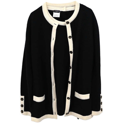 Chanel 1996 Set Cardigan Top Black #44
