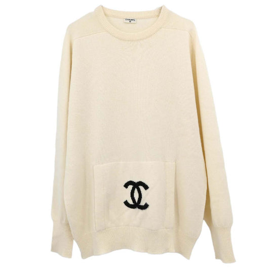 Chanel Pullover Sweater Top Ivory
