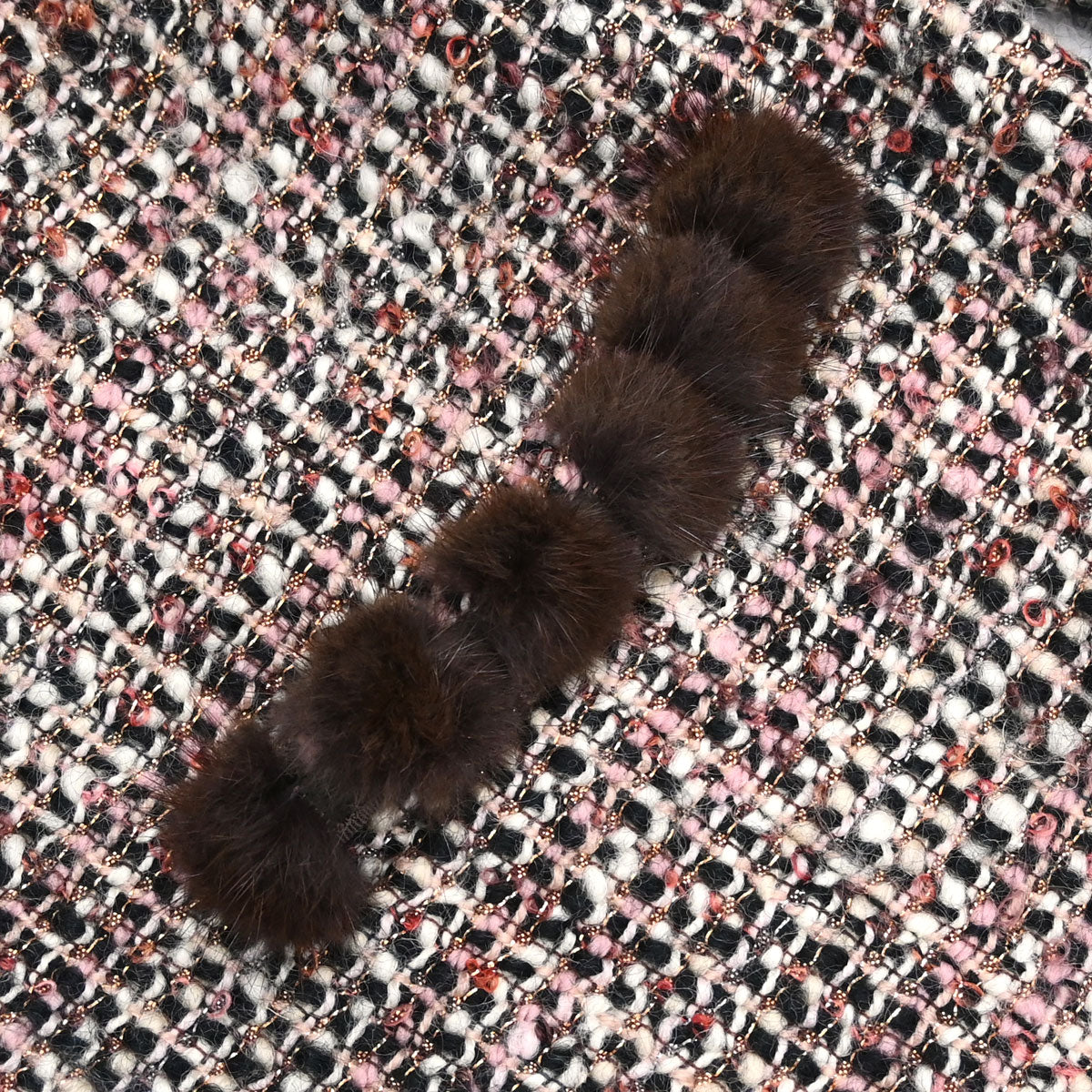 Chanel 2003 Mink Fur Trim Tweed Jacket #42