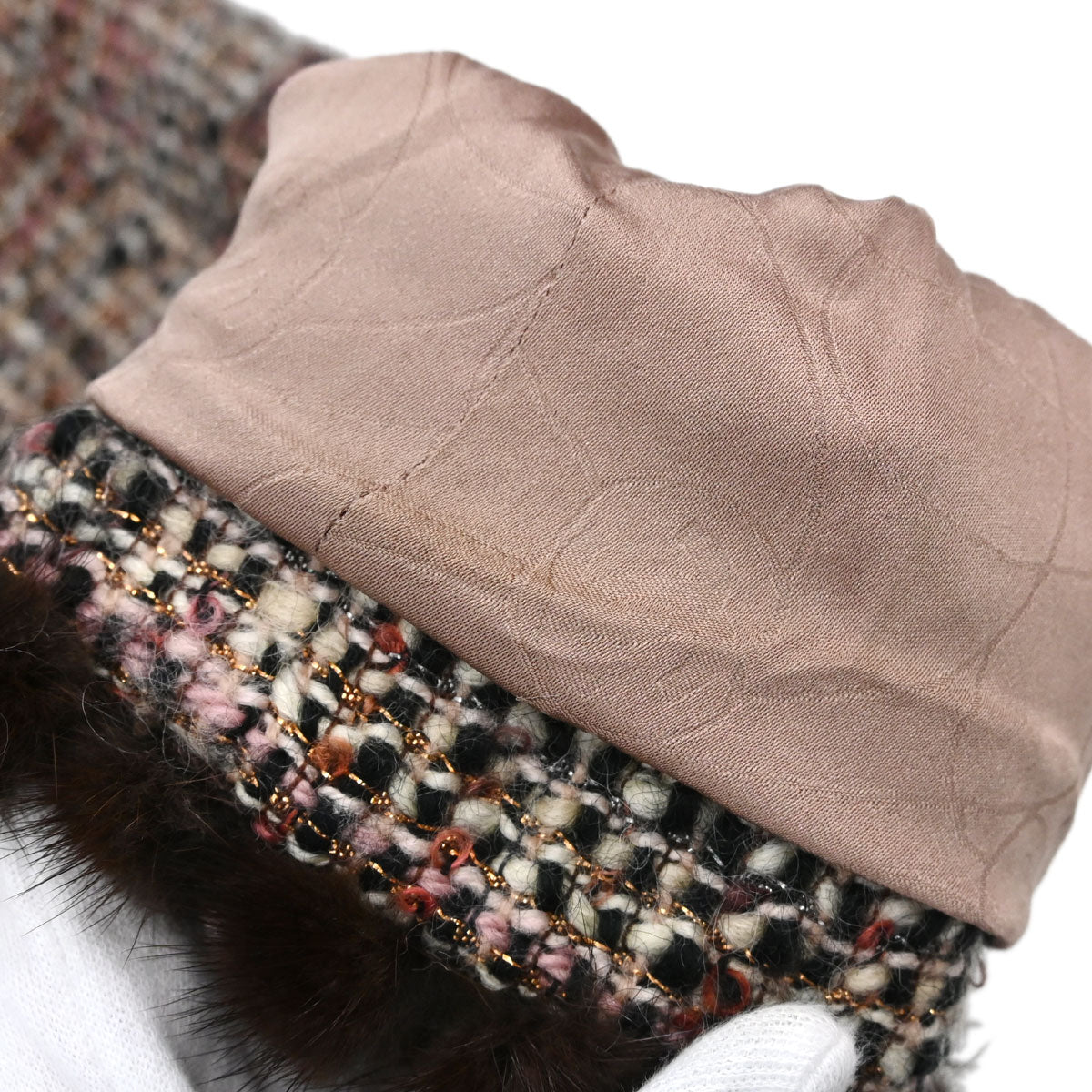 Chanel 2003 Mink Fur Trim Tweed Jacket #42