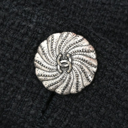 Chanel 2012 Double Breasted Jacket Tweed Black #34