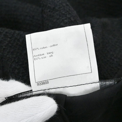 Chanel 2012 Double Breasted Jacket Tweed Black #34