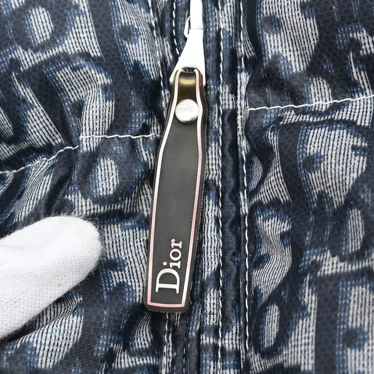 Christian Dior 2003 Zip Up Puffer Jacket Trotter Navy #40
