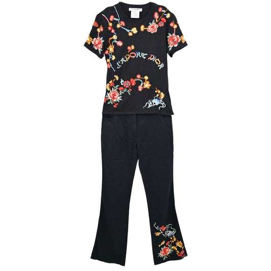 Christian Dior 2001 Setup Top Pants Black #36