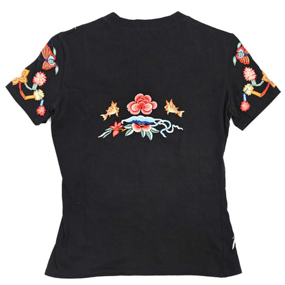 Christian Dior 2001 T-shirt Top Embroidery Sequins Black #36