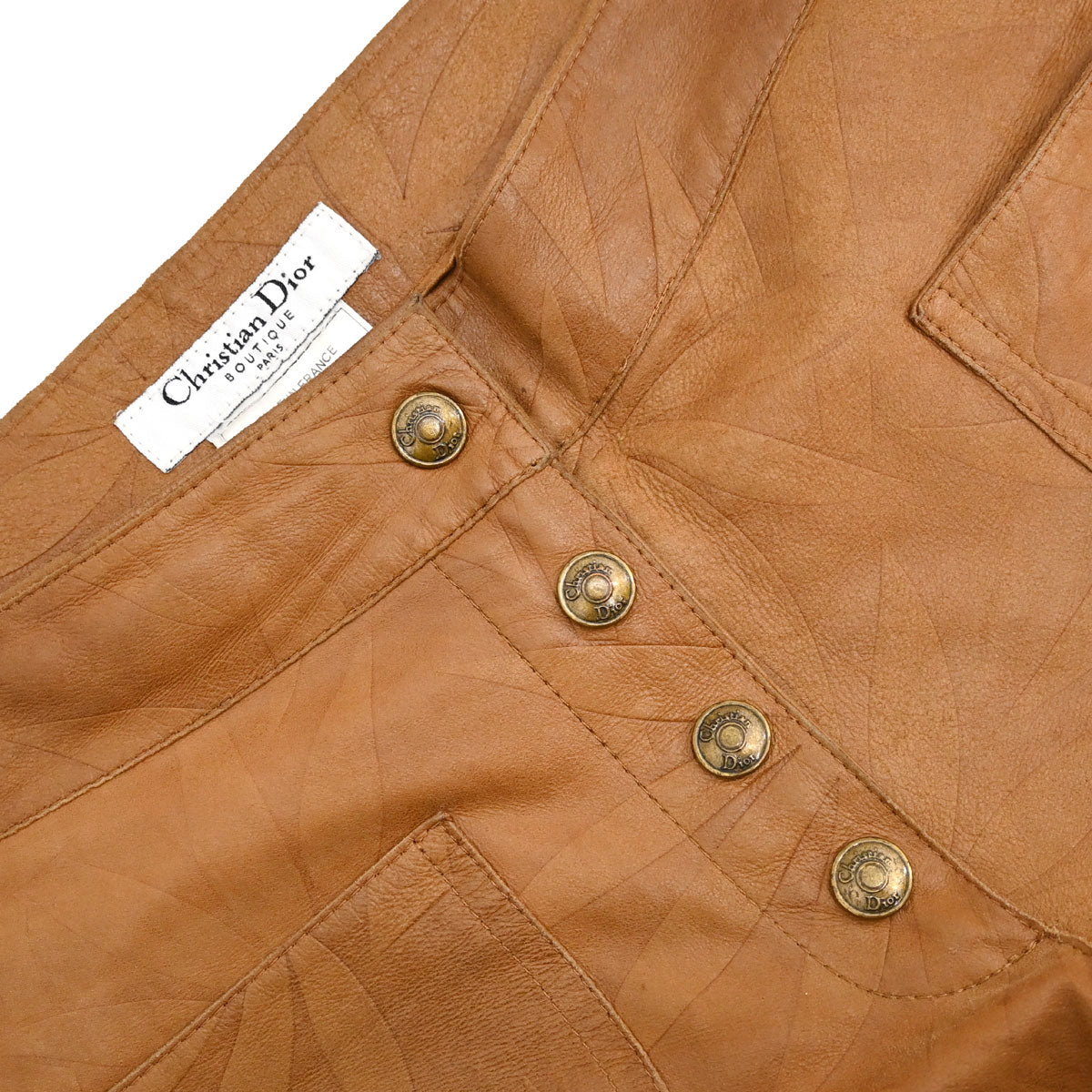 Christian Dior 2002 Goatskin Leather Pants Brown #34