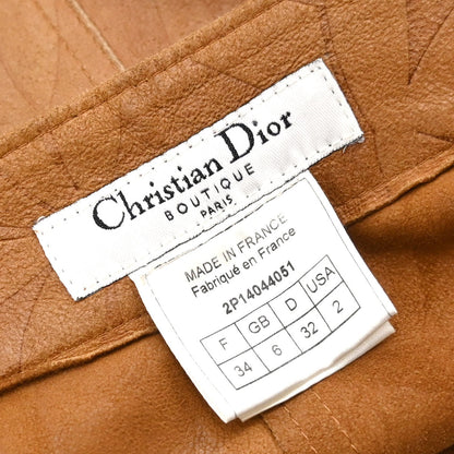 Christian Dior 2002 Goatskin Leather Pants Brown #34