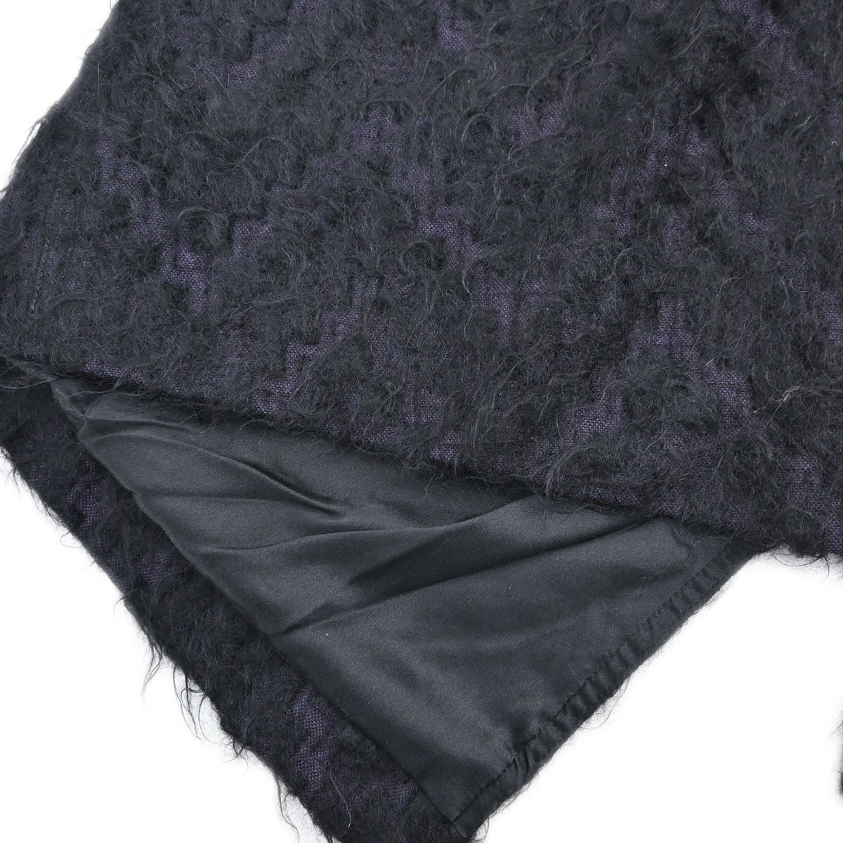 Christian Dior 2000 Asymmetric Wool Mohair Skirt Purple Black #36