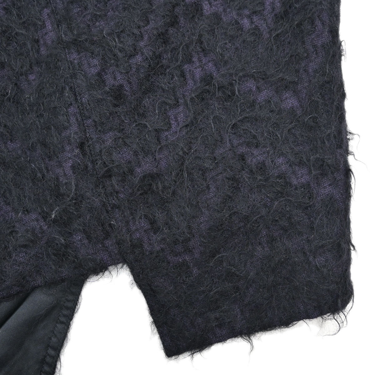 Christian Dior 2000 Asymmetric Wool Mohair Skirt Purple Black #36