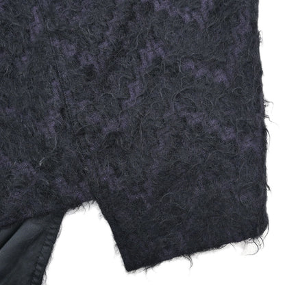 Christian Dior 2000 Asymmetric Wool Mohair Skirt Purple Black #36