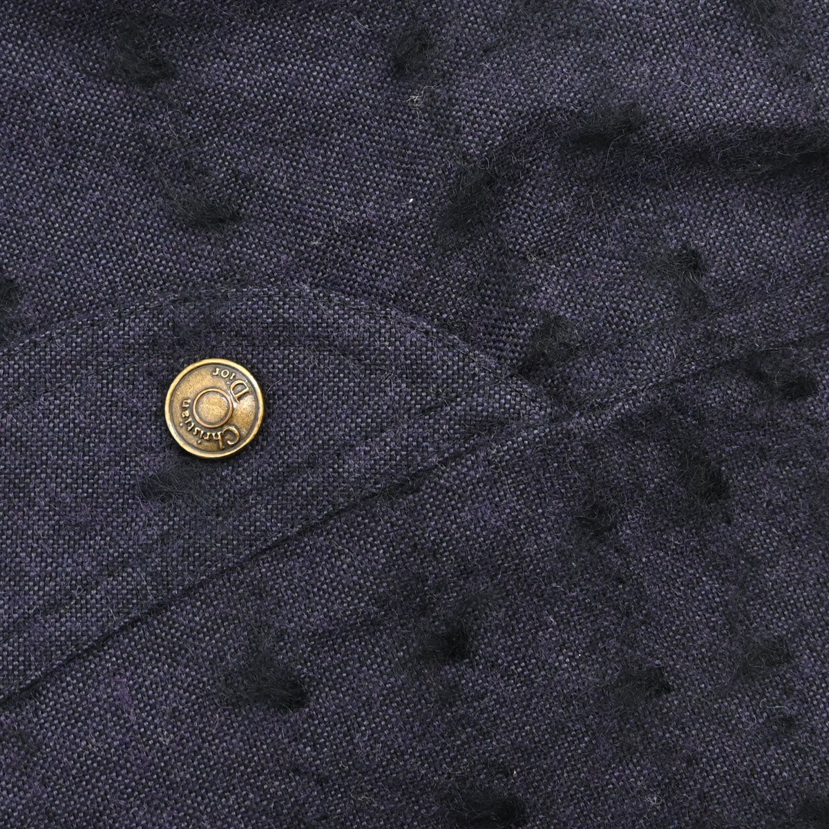 Christian Dior 2000 Asymmetric Wool Mohair Skirt Purple Black #36