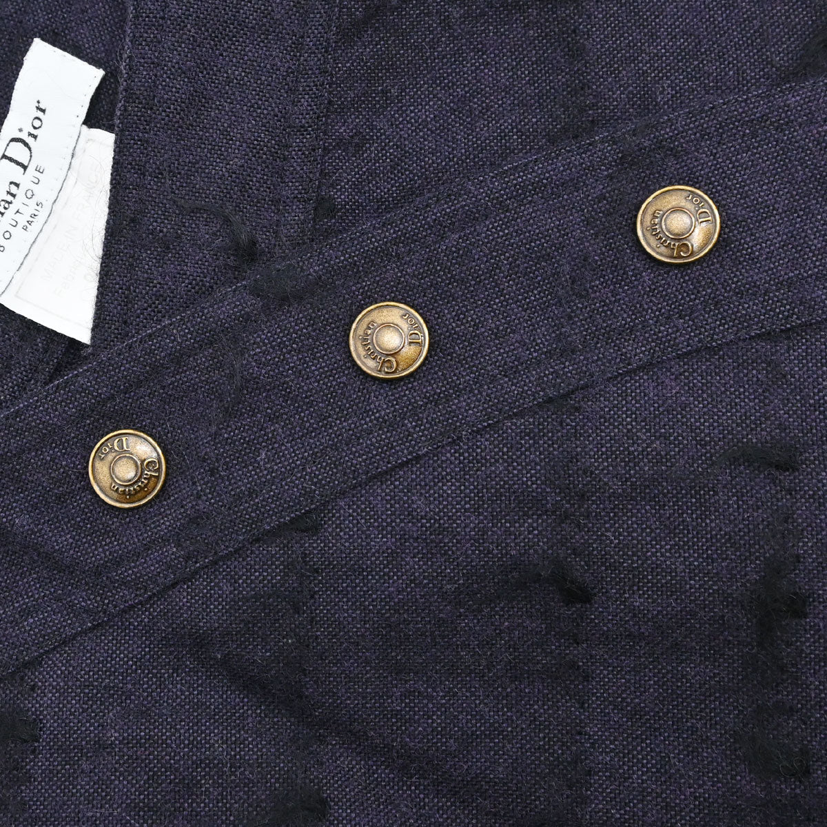 Christian Dior 2000 Asymmetric Wool Mohair Skirt Purple Black #36