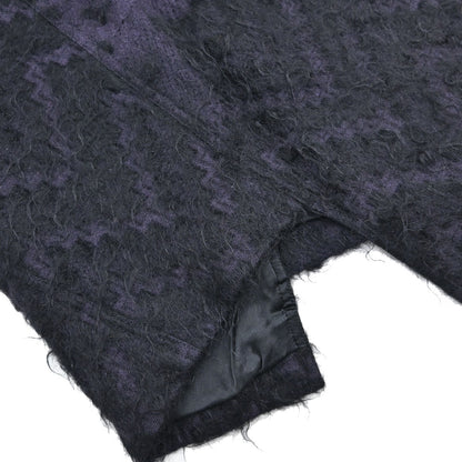 Christian Dior 2000 Asymmetric Wool Mohair Skirt Purple Black #36