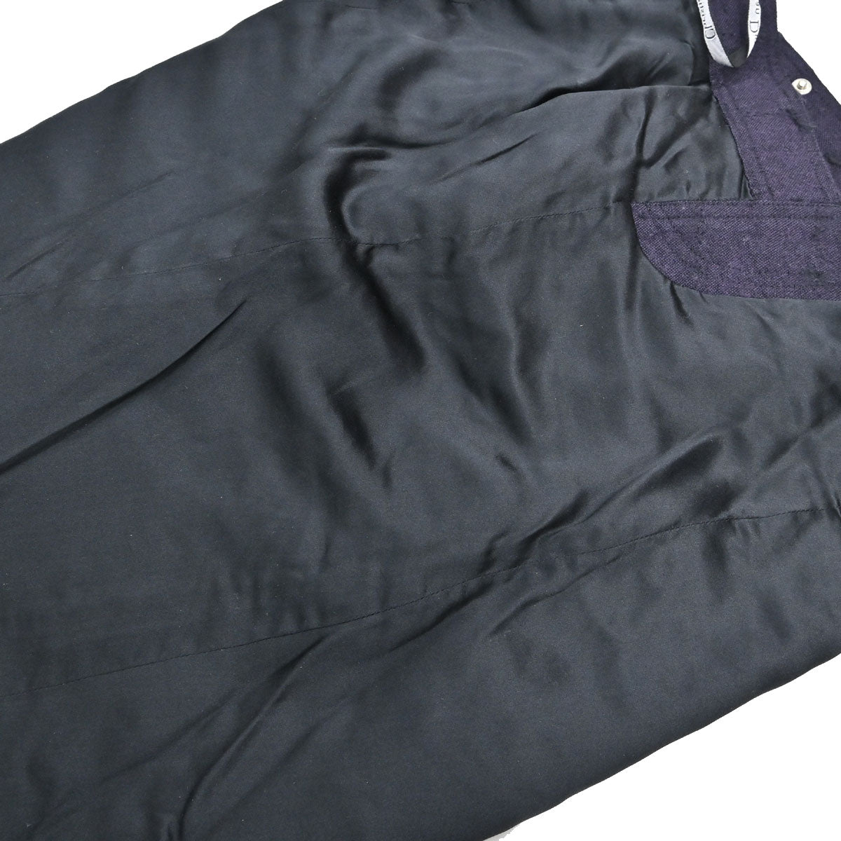 Christian Dior 2000 Asymmetric Wool Mohair Skirt Purple Black #36