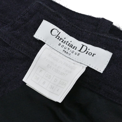 Christian Dior 2000 Asymmetric Wool Mohair Skirt Purple Black #36