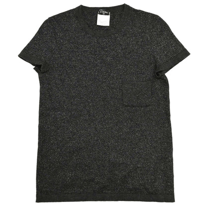 Chanel 2006 Short Sleeve T-shirt Glitter Top Dark Gray #38