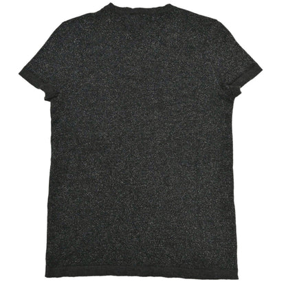 Chanel 2006 Short Sleeve T-shirt Glitter Top Dark Gray #38
