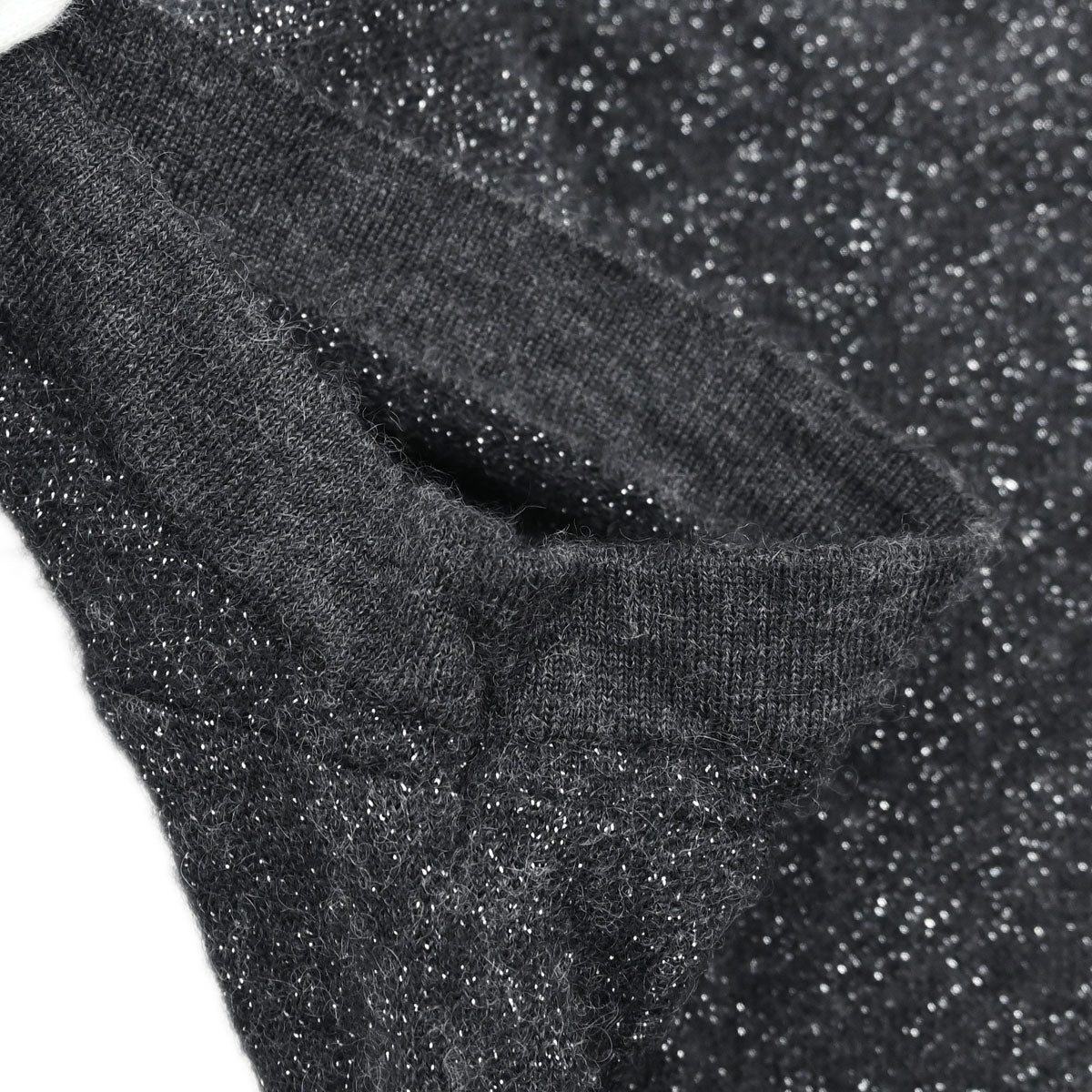 Chanel 2006 Short Sleeve T-shirt Glitter Top Dark Gray #38