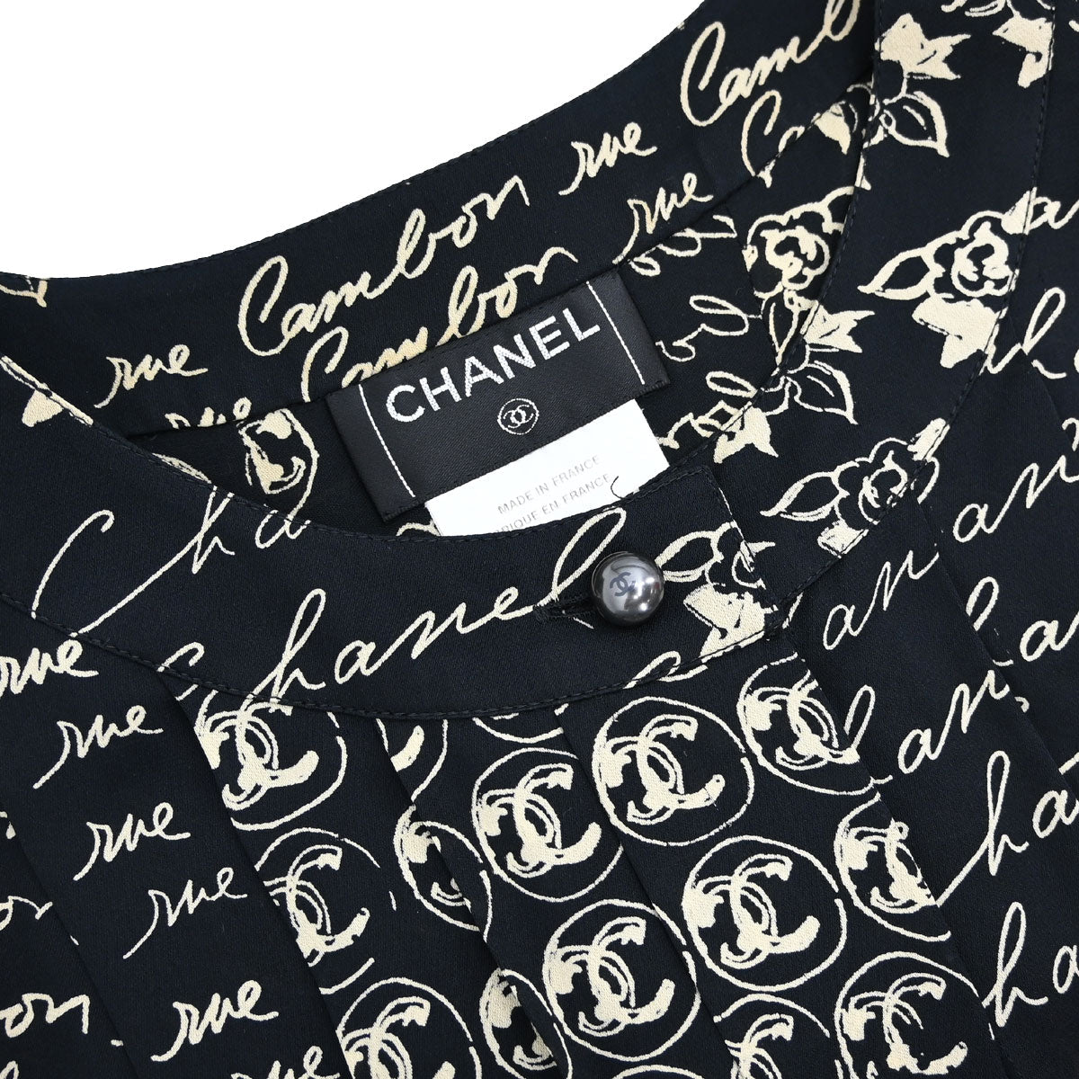 Chanel 2006 Silk Mademoiselle Graphic Print Sleeveless Top #38