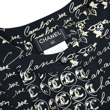 Chanel 2006 Silk Mademoiselle Graphic Print Sleeveless Top #38