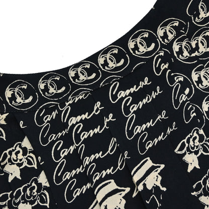 Chanel 2006 Silk Mademoiselle Graphic Print Sleeveless Top #38