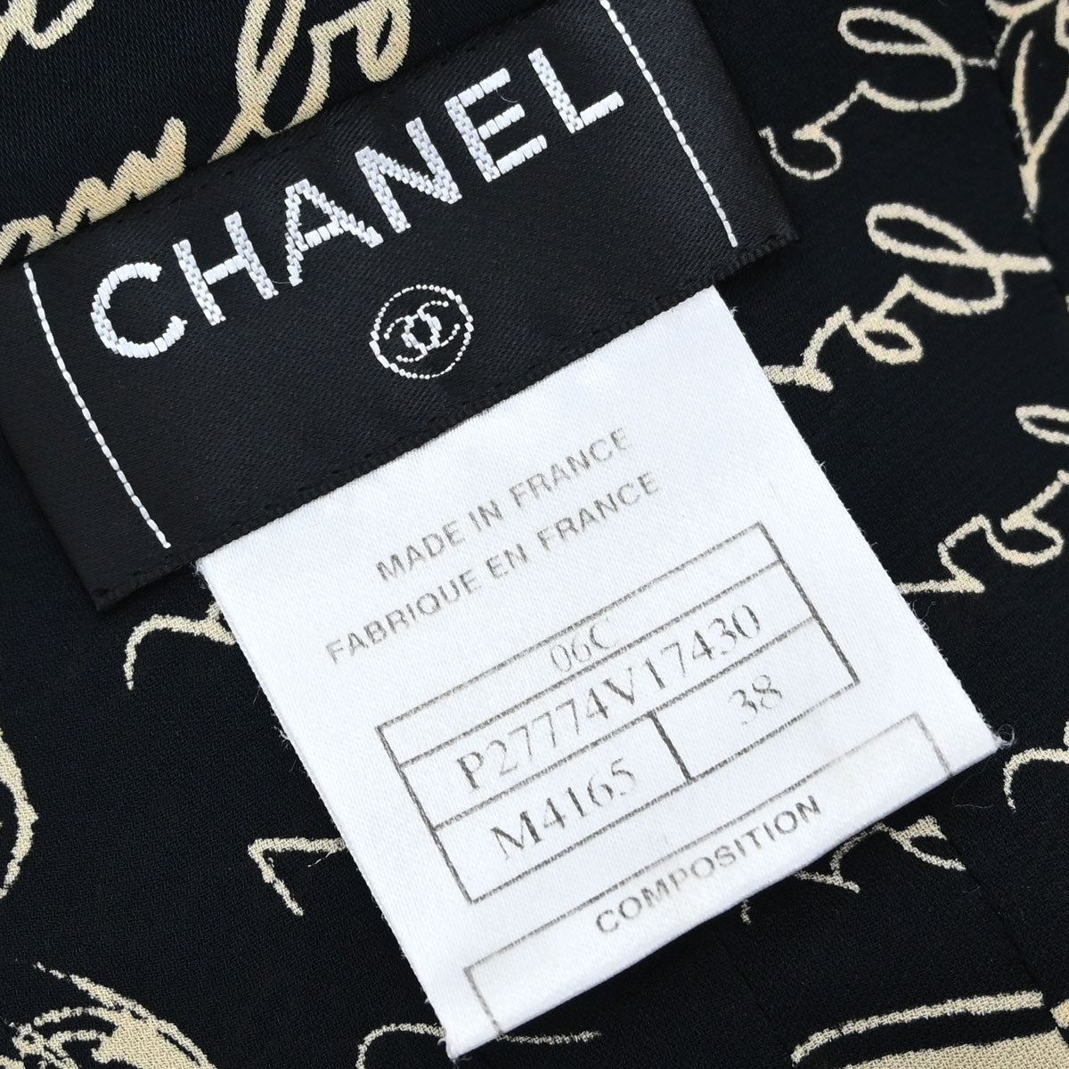 Chanel 2006 Silk Mademoiselle Graphic Print Sleeveless Top #38