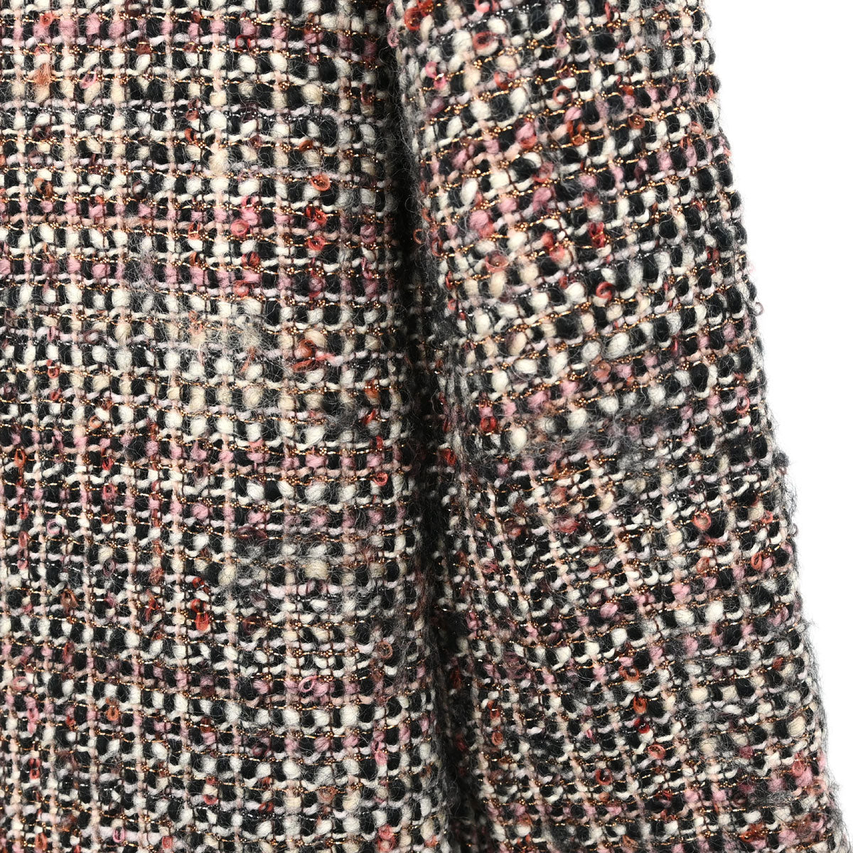 Chanel 2003 Mink Fur Trim Tweed Collarless Coat #38