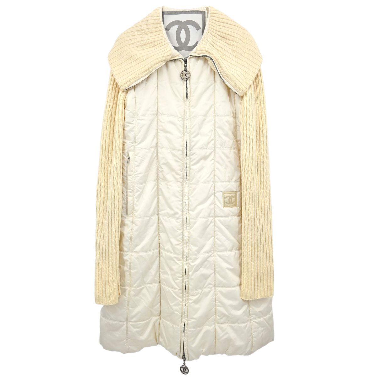 Chanel 2000 Sport Line Zip Up Coat White #40
