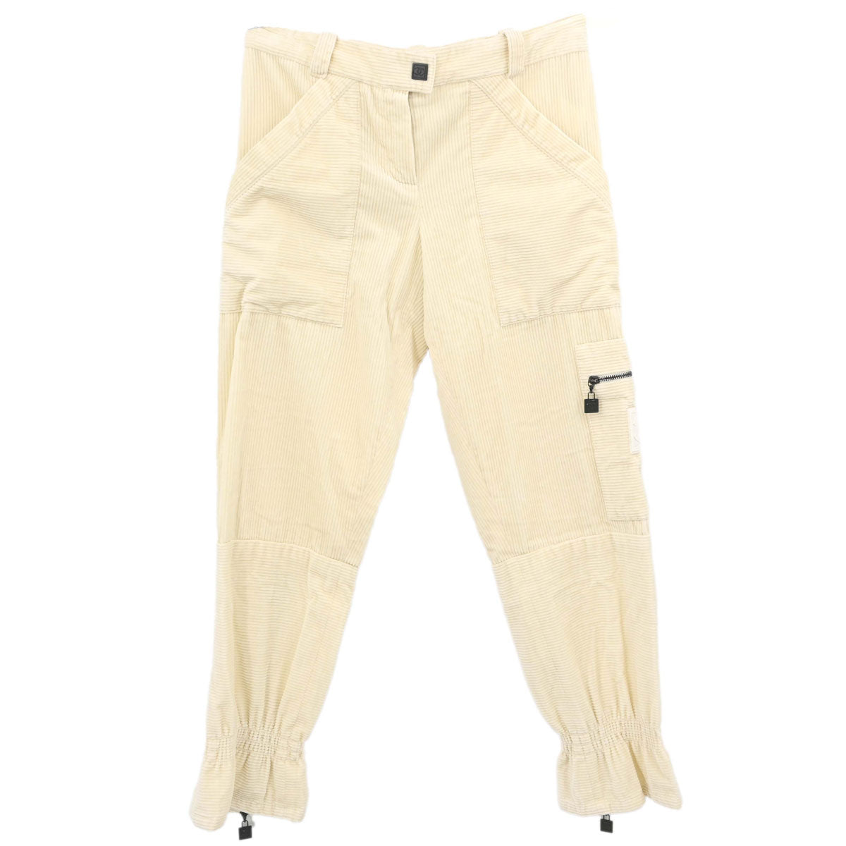 Chanel Sport Line Long Pants Corduroy Ivory #38