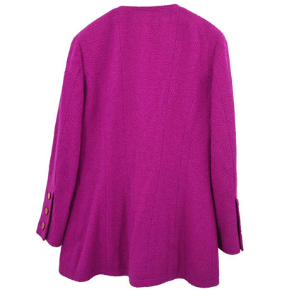 Chanel Collarless Tweed Jacket Pink #38
