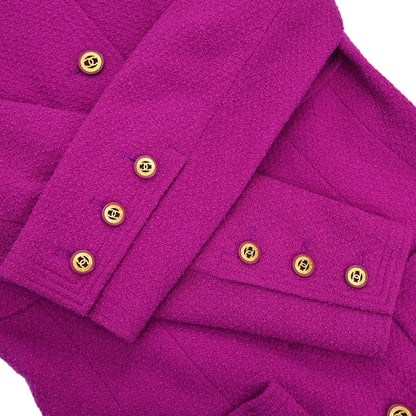Chanel Collarless Tweed Jacket Pink #38