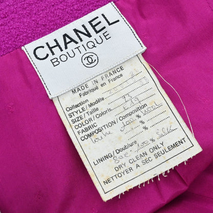 Chanel Collarless Tweed Jacket Pink #38