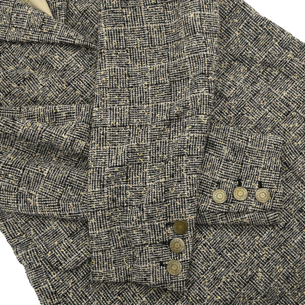 Chanel 1997 Single Breasted Tweed Jacket Brown #38