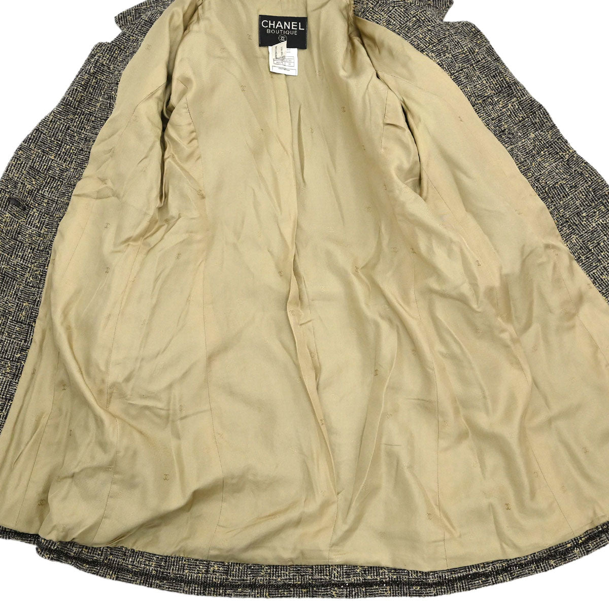 Chanel 1997 Single Breasted Tweed Jacket Brown #38