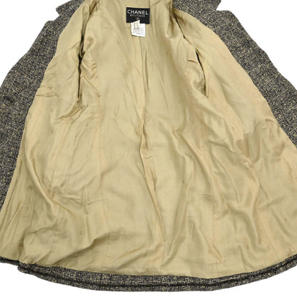 Chanel 1997 Single Breasted Tweed Jacket Brown #38